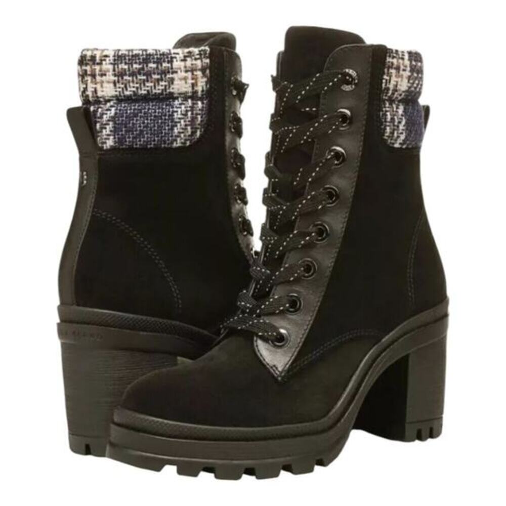VERONICA BEARD Westport Water Resistant Hiker Boot Black Eclipse PLAID SZ 8 NEW‎